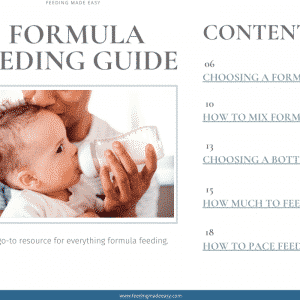 formula feeding guide cover and table of contents