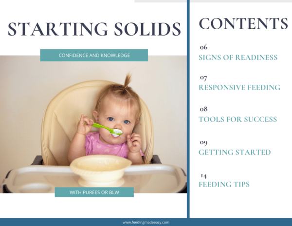 starting solids ebook cover and table of contents